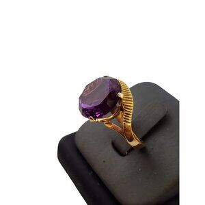 Vintage 5 Carat Moissanite 14kt Gold Ring Size 9.5 (A5275)